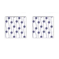 Geometric Flower Seamless Repeating Pattern With Curvy Lines Cufflinks (square) by Simbadda