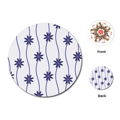 Geometric Flower Seamless Repeating Pattern With Curvy Lines Playing Cards (round)  by Simbadda