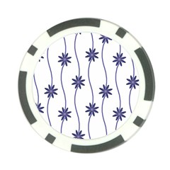 Geometric Flower Seamless Repeating Pattern With Curvy Lines Poker Chip Card Guard by Simbadda