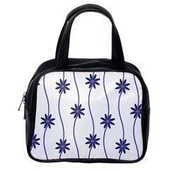 Geometric Flower Seamless Repeating Pattern With Curvy Lines Classic Handbags (one Side) by Simbadda