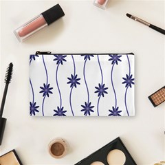 Geometric Flower Seamless Repeating Pattern With Curvy Lines Cosmetic Bag (small)  by Simbadda