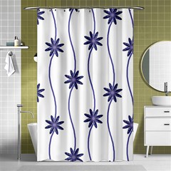 Geometric Flower Seamless Repeating Pattern With Curvy Lines Shower Curtain 48  X 72  (small)  by Simbadda