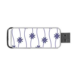 Geometric Flower Seamless Repeating Pattern With Curvy Lines Portable Usb Flash (one Side)