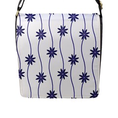 Geometric Flower Seamless Repeating Pattern With Curvy Lines Flap Messenger Bag (l)  by Simbadda