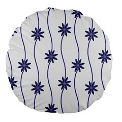 Geometric Flower Seamless Repeating Pattern With Curvy Lines Large 18  Premium Flano Round Cushions