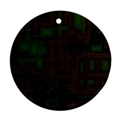 Circuit Board A Completely Seamless Background Design Ornament (round) by Simbadda