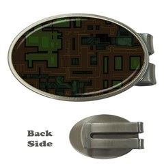 Circuit Board A Completely Seamless Background Design Money Clips (oval)  by Simbadda