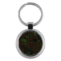 Circuit Board A Completely Seamless Background Design Key Chains (round)  by Simbadda