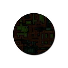 Circuit Board A Completely Seamless Background Design Rubber Coaster (round)  by Simbadda