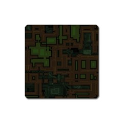 Circuit Board A Completely Seamless Background Design Square Magnet by Simbadda