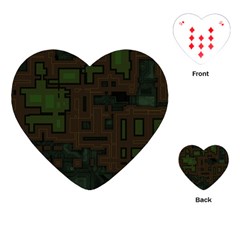 Circuit Board A Completely Seamless Background Design Playing Cards (heart) 