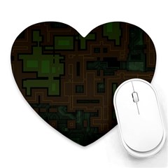 Circuit Board A Completely Seamless Background Design Heart Mousepads by Simbadda