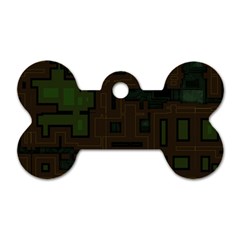 Circuit Board A Completely Seamless Background Design Dog Tag Bone (one Side) by Simbadda