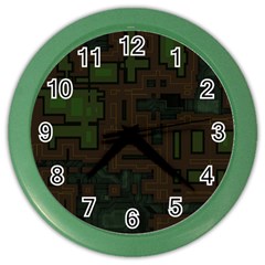 Circuit Board A Completely Seamless Background Design Color Wall Clocks by Simbadda