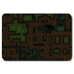 Circuit Board A Completely Seamless Background Design Large Doormat  by Simbadda