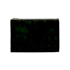 Circuit Board A Completely Seamless Background Design Cosmetic Bag (medium)  by Simbadda