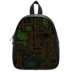 Circuit Board A Completely Seamless Background Design School Bags (small)  by Simbadda