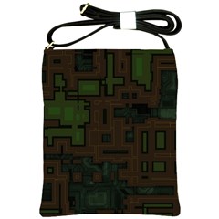 Circuit Board A Completely Seamless Background Design Shoulder Sling Bags by Simbadda