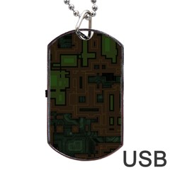 Circuit Board A Completely Seamless Background Design Dog Tag Usb Flash (two Sides)