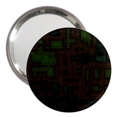 Circuit Board A Completely Seamless Background Design 3  Handbag Mirrors by Simbadda