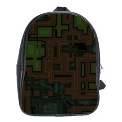 Circuit Board A Completely Seamless Background Design School Bags (xl)  by Simbadda