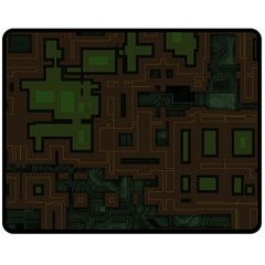 Circuit Board A Completely Seamless Background Design Double Sided Fleece Blanket (medium)  by Simbadda