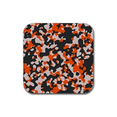 Camouflage Texture Patterns Rubber Coaster (square)  by Simbadda