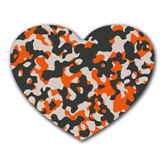 Camouflage Texture Patterns Heart Mousepads by Simbadda