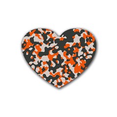 Camouflage Texture Patterns Heart Coaster (4 Pack)  by Simbadda