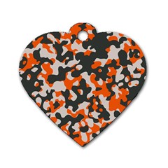 Camouflage Texture Patterns Dog Tag Heart (two Sides) by Simbadda