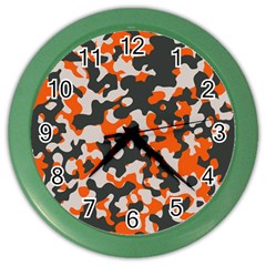 Camouflage Texture Patterns Color Wall Clocks by Simbadda