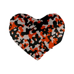 Camouflage Texture Patterns Standard 16  Premium Heart Shape Cushions by Simbadda