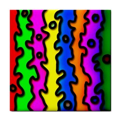 Digitally Created Abstract Squiggle Stripes Tile Coasters by Simbadda