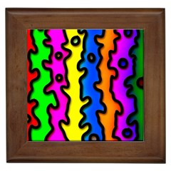 Digitally Created Abstract Squiggle Stripes Framed Tiles by Simbadda