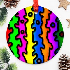 Digitally Created Abstract Squiggle Stripes Ornament (round) by Simbadda