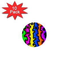 Digitally Created Abstract Squiggle Stripes 1  Mini Buttons (10 Pack)  by Simbadda