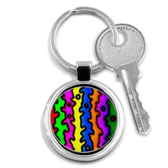 Digitally Created Abstract Squiggle Stripes Key Chains (round)  by Simbadda