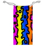 Digitally Created Abstract Squiggle Stripes Jewelry Bag Back