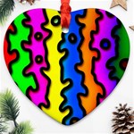 Digitally Created Abstract Squiggle Stripes Heart Ornament (Two Sides) Front