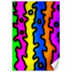 Digitally Created Abstract Squiggle Stripes Canvas 12  X 18   by Simbadda