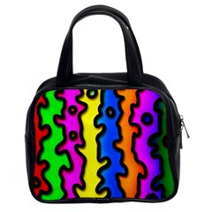 Digitally Created Abstract Squiggle Stripes Classic Handbags (2 Sides) by Simbadda