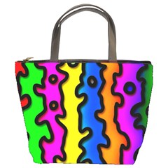 Digitally Created Abstract Squiggle Stripes Bucket Bags by Simbadda