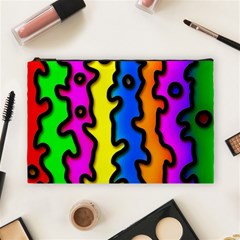 Digitally Created Abstract Squiggle Stripes Cosmetic Bag (large)  by Simbadda