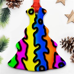 Digitally Created Abstract Squiggle Stripes Ornament (christmas Tree)  by Simbadda