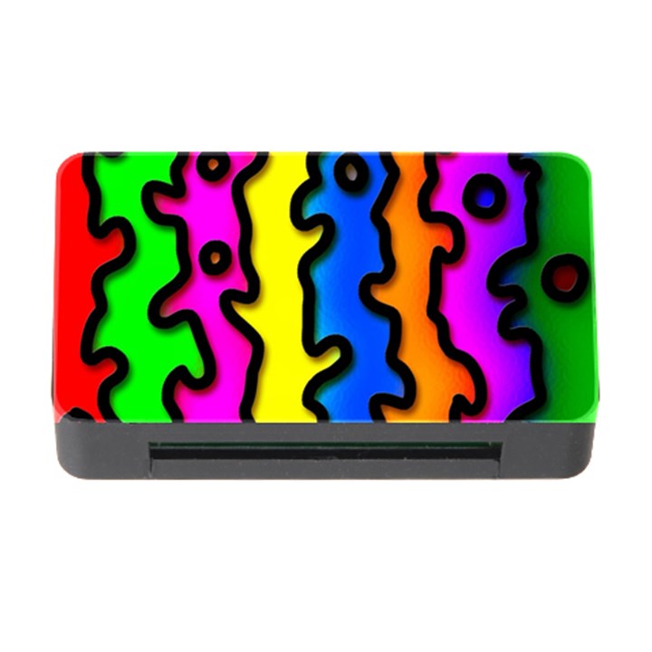 Digitally Created Abstract Squiggle Stripes Memory Card Reader with CF