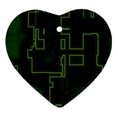 A Completely Seamless Background Design Circuit Board Ornament (Heart)