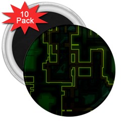 A Completely Seamless Background Design Circuit Board 3  Magnets (10 pack) 