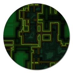 A Completely Seamless Background Design Circuit Board Magnet 5  (Round)