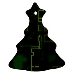 A Completely Seamless Background Design Circuit Board Christmas Tree Ornament (two Sides)