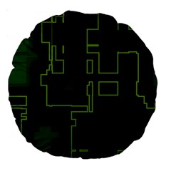 A Completely Seamless Background Design Circuit Board Large 18  Premium Round Cushions